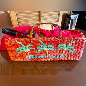 VINTAGE kitschy Hawaiian tiki wine bottle carrier/purse! (Wine not included)